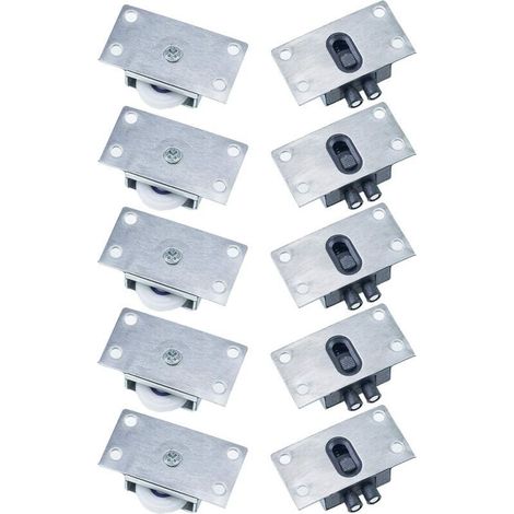 5 paires Galet de Roulement de Porte Coulissante Roues à Rouleaux pour Meubles de Fenêtre Anti-rouille Muet Pas Facile à Porter pour Armoire Armoire Placard Fenêtre (Argent) (1/4)