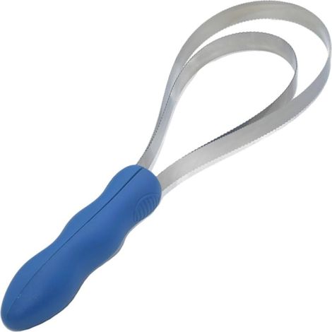 Étrille en Acier Inoxydable - 1 Pièce - Métal et Plastique - Nettoyage Profond et Massage - Chevaux, Ânes, Chèvres - Design Ergonomique (1/5)