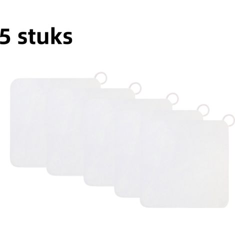 Lot de 5 grilles de vidange anti odeurs pour canalisations de salle de bain cuisine évier et buanderie couleur blanche (1/5)