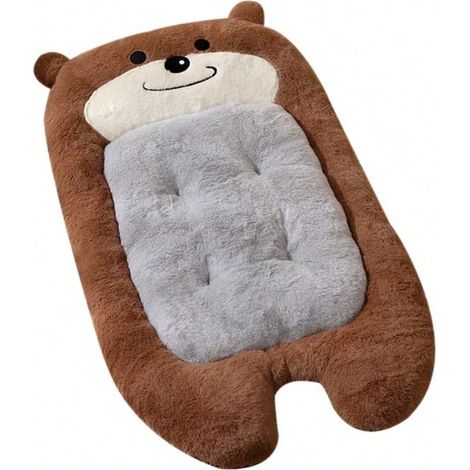 Nid de Chien en Forme d'Ours, 7247cm, Matelas Épais Peluche Doux, Lavable & Confortable pour Chiens Moyens/Petits, Intérieur (1/5)