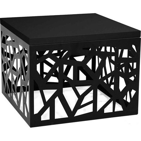 Mesa de centro Germantown 102, Negro mate + Negro brillante, 45x60x60cm, Diámetro: 0, Aglomerado laminado, Angular