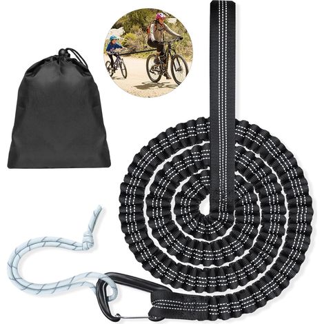 Sangle Remorquage Vélo - 3 M Extensible - Charge Max 225 Kg - Pour Sorties Familiales Hors Route - 1 Pièce (1/5)