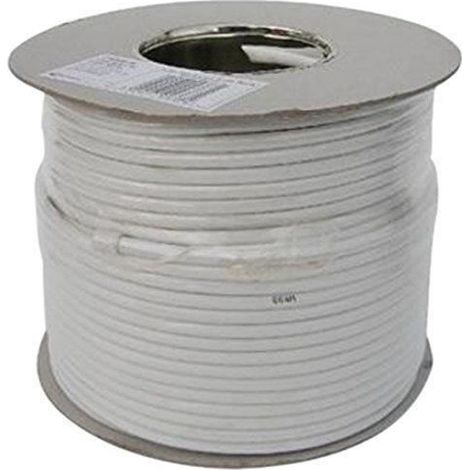 G-Tec Câble d'antenne pour satellite Sky TV numérique RG6 Blanc 50 m
