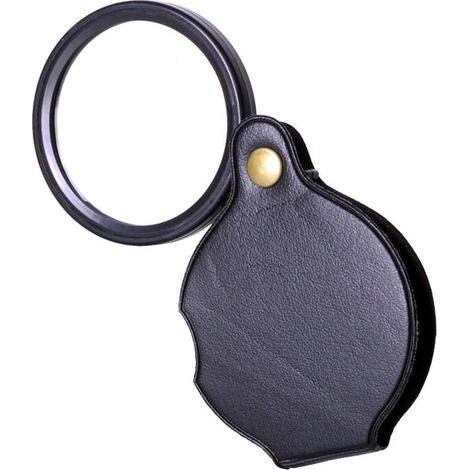 3.5X Loupe De Lecture Pliant Loupe Grossissante avec Housse en Cuir Et Trou pour Lanière Loupe pour Les Malvoyants Et Les Personnes Âgées Loupe Lecture (Couleur : Noir) (1/5)