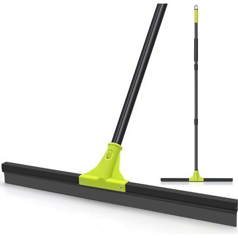 1 Balai Raclette, Tête Large 60 cm, Manche Télescopique 158 cm, Angle 45°, Caoutchouc Durable, Terrasse Salle de Bain Garage-Karteo (1/4)