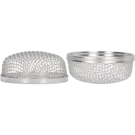Grille de protection aération camping-car inox Ø7,1cm, lot de 2, anti-insectes volants, pare-vent pour chaudière fourgon, maille fine acier inoxydable (1/5)