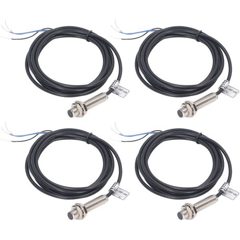 4 induktive Näherungsschalter, 8 mm Durchmesser, NPN-Ausgang, 3-adriger Öffnerkontakt, 6–36 V DC (1/5)