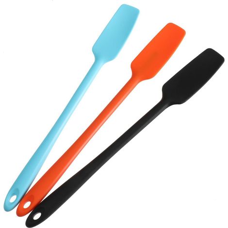 3er Set Silikonspatel mit langem Griff, hitzebeständig, schmal