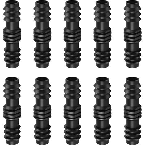 Lot de 10 raccords de tuyau arrosage en plastique barbelé noir de 13 mm, raccords droits pour irrigation goutte à goutte de jardin, système d'arrosage (1/5)