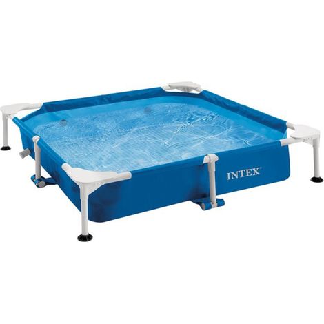 Piscine tubulaire carrée pour animaux – Liner triple épaisseur – Filtration 1 m³/h – Dimensions 1,52 x 1,52 x 0,30 m – Volume 5,4 m³ – Leopet