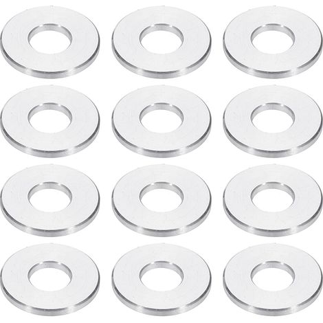 Rondelles en Aluminium M6, 12pcs Entretoise Métallique à Vis Ronde, Rondelle Plate pour Vis Tige Écrous Boulons, Bague d'Écartement en Métal 6.2mm ID x 15mm OD x 2.5mm Hauteur (1/5)