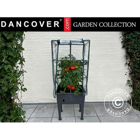 Pflanzkasten, Hochbeet mit Spalier, 0,6x0,4x1,5m, Grau - Dancover