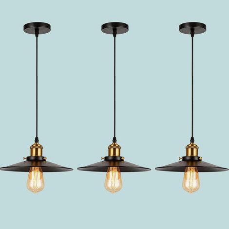 Suspension Luminaire Industrielle Noir Suspension Vintage Retro (1/5)