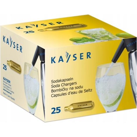 CARTUCHOS DE AGUA CON GAS KAYSER CO2 25 UNIDADES. (1/2)