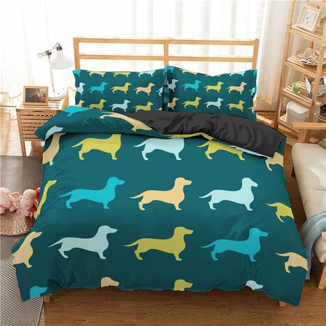 Parure de lit 3D en microfibre avec housse de couette de 135 x 200 cm et taie d'oreiller de 80 x 80 cm avec fermeture éclair - Douce et agréable - Pour le sommeil (1/5)