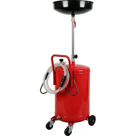 Serbatoio di scarico olio, capacità 20 galloni, imbuto regolabile in altezza, rosso (1/2)