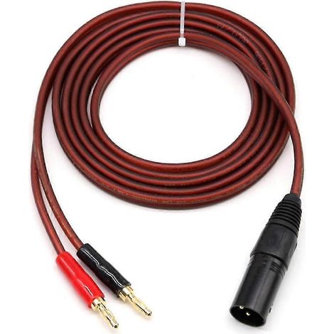 Câble audio XLR vers fiches bananes, connecteur XLR mâle 3 broches vers fiches bananes, fiche plaquée or 4 mm vers XLR (1/4)