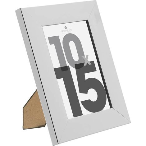Marco de fotos Lise - madera y cristal - plata - 10x15 cm - Atmosphera créateur d'intérieur