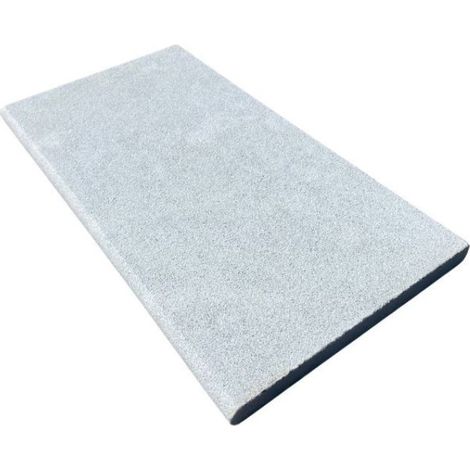Margelle de piscine pierre naturelle Marbre Gris Sablée 61x33x3 cm Bord 1/2 Rond - À l'unité - Ti'ma Stone (1/3)