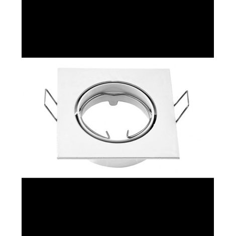 Portafaretto orientabile GU10 / MR16 da incasso 83x83mm Bianco opaco Quadrato 1 posto Novaline (1/2)