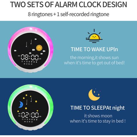 Réveil Numérique, Alarm Réveil LED avec Veilleuse, Snooze, Luminosité