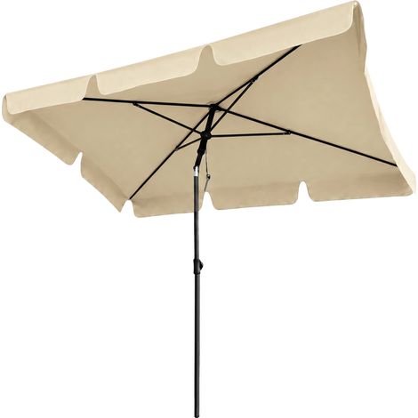 Sombrilla de jardĂn FLOKS con protecciĂłn UV Beige peso 2,8 kg dimensiones 200x123x235 cm (1/5)