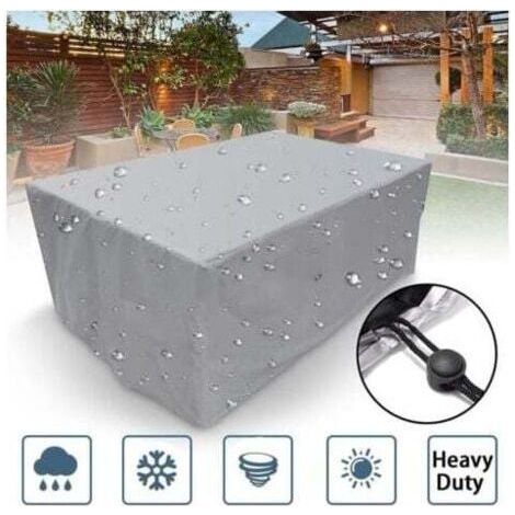 Rectangular protective cover for garden furniture, made of polyester, waterproof, dustproof, UV-resistant, for garden chairs or tables (dimensions: 152x104x71cm) (1/4)