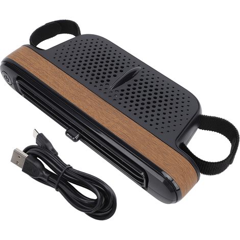 Autolüfter für die Rückbank, 3 Geschwindigkeitsstufen, ohne Rotorblätter, USB-Anschluss an der Kopfstütze, verstellbarer Neigungswinkel vorne und hinten, Holzmaserung. (1/5)