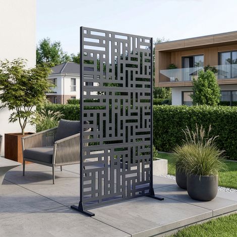Trennwand Bernalda 180x90 cm Stahl Anthrazitgrau [casa.pro] (1/5)