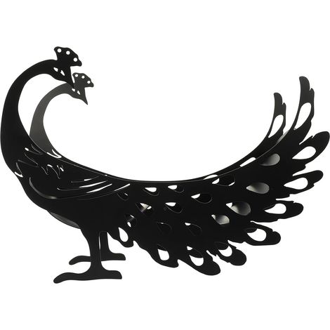 Porte-papier toilette en fer noir forme de paon, support rangement stable et original pour salle (1/5)