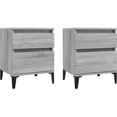 Maison Exclusive - Nachttische 2 Stk. Grau Sonoma 40x35x50 cm