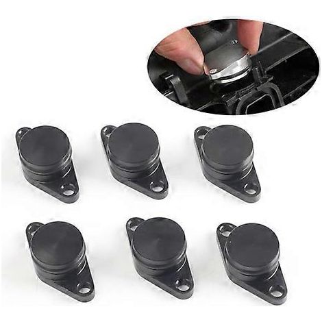 6 PCS 22mm Swirl Flap Flaps Delete Removal Blanks Plugs for BMW M57 (6-cylinder)(Black)