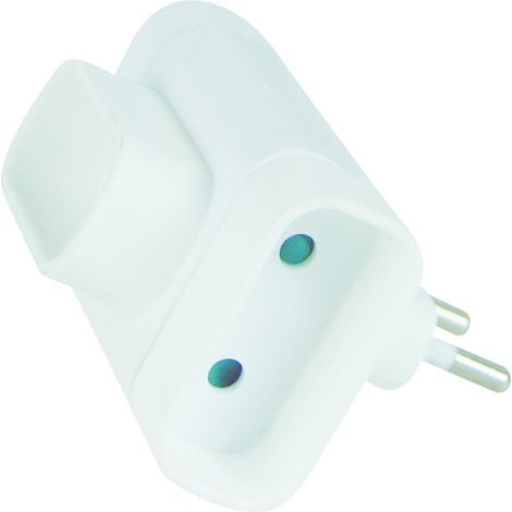 TEC HIT 250101 - Triplite 3 Prises x 6 Ampères - Fiche Multiple Latérale - Avec sécurité Enfant - Blanc