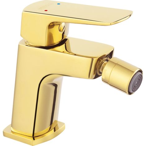 Rubinetto bidet Vitto VL, con tappo automatico, in plastica, color oro (1/2)