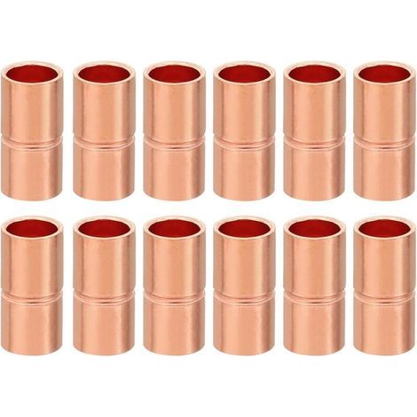 8pcs Manchons à Souder en Cuivre, 6.35mm Raccords de Couplage Tuyau, Raccord Tuyauterie Droit pour Raccordements Plomberie HVAC Climatisation Chauffage Réseaux, Épaisseur 0.8mm - 5/16 pouce (1/5)