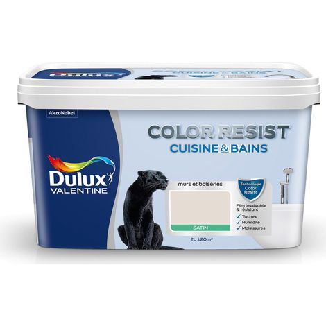 Peinture Color Resist Cuisine & Bains Satin Lin Clair 2 L - Dulux Valentine