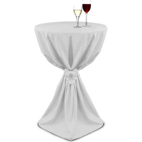 Housses de table haute 70 cm x 145cm Giulia, Blanc (1/3)