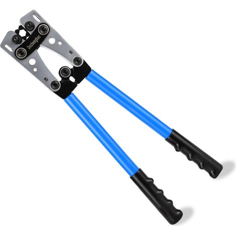 Pince à sertir pour cosses de câble de batterie HX-50B, pince d'électricien manuelle pour sertir les câbles de 6 à 50 mm² (AWG 8-1/0) avec plaque métallique renforcée et épaissie (1/5)