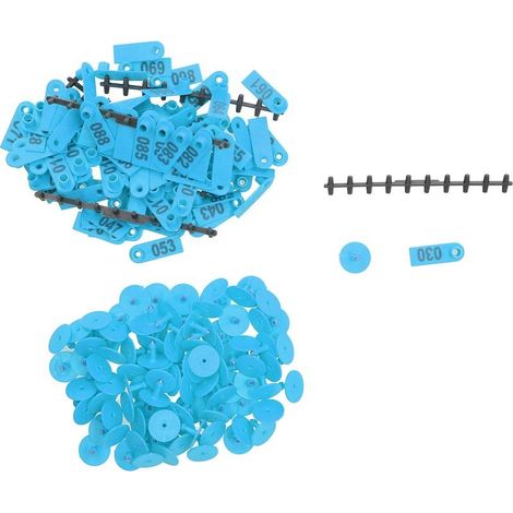 Étiquettes oreille numérotées – bleu – moutons / chèvres – fournitures alimentation bétail – animaux ferme (1/5)