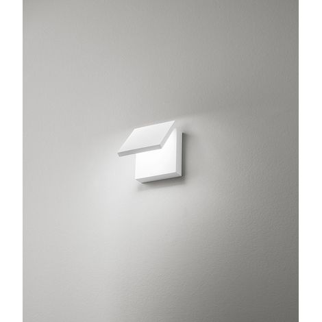 Applique LED 10W 700Lm 3000K en métal blanc, diffuseur orientable, design moderne pour intérieur, dimensions 12x12x4.5/13 cm par la marque Perenz (1/3)