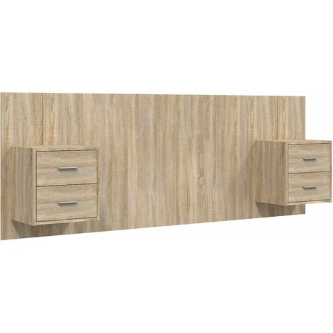 Maison Exclusive - Cabecero de cama con mesitas madera contrachap (1/5)
