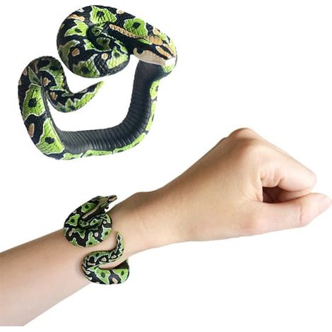 Kit de farces, serpent factice pour des blagues et des surprises réalistes, accessoires de serpent plus vrais que nature pour Halloween et le jardin, conception flexible et ludique avec (1/5)