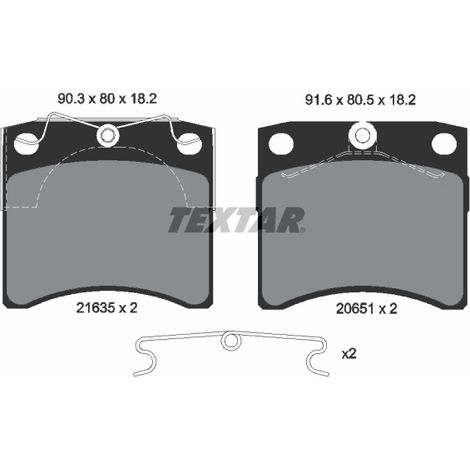 Kit de plaquettes de frein, frein à disque Textar 2163501 VW 701698151A