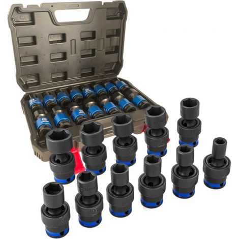 Set 15Pz Bussole a impatto Esagonali 6 Punti Attacco 3/8" Testa Girevole 360° (1/5)