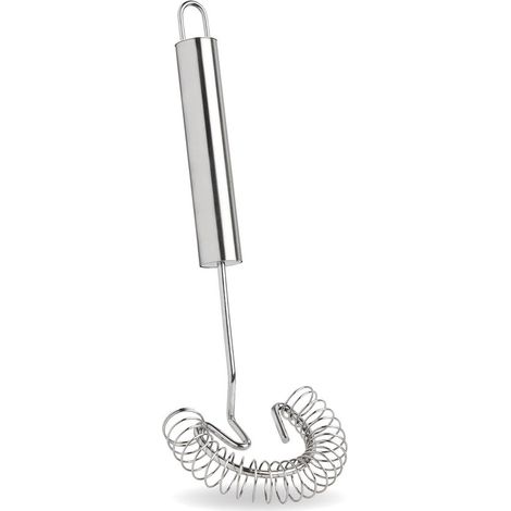 Doppelfeder-Schneebesen aus Edelstahl (26 cm), manueller Milchaufschäumer und Rührstab für Kaffee, Eier, Soßen und Backwaren (1/2)