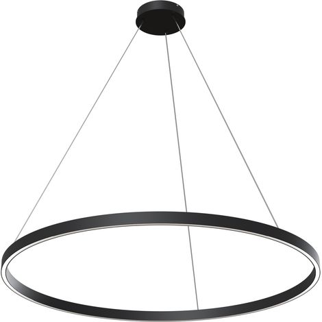 Suspension LED Maytoni Rim Ø100 noire 61W 3000K