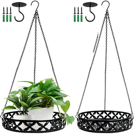 Jardinières Suspendues En Métal,Panier De Fleurs À Suspendre En Métal Avec Crochet De Plafond, Pots De Fleurs À Suspendre,Pot De Décoration A Suspendre Pour Plantes(22Cm,25Cm)