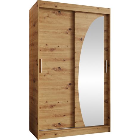 Armario Hartford 501, Roble Artisan, 200x120x62cm, Puertas de armario: Correderas, Número de estantes: 0