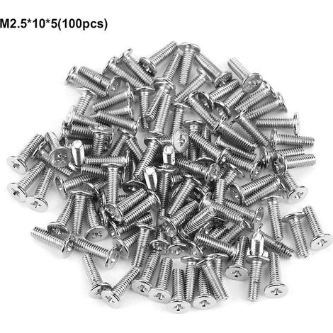 100 vis à tête plate en acier inoxydable M2.5 pour pièces de réparation de machines (M2.5105) (1/5)