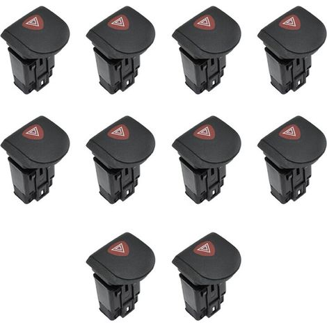 10 botones de interruptor de luces de emergencia con advertencia de peligro (7700308821) para Kangoo 1997-2018